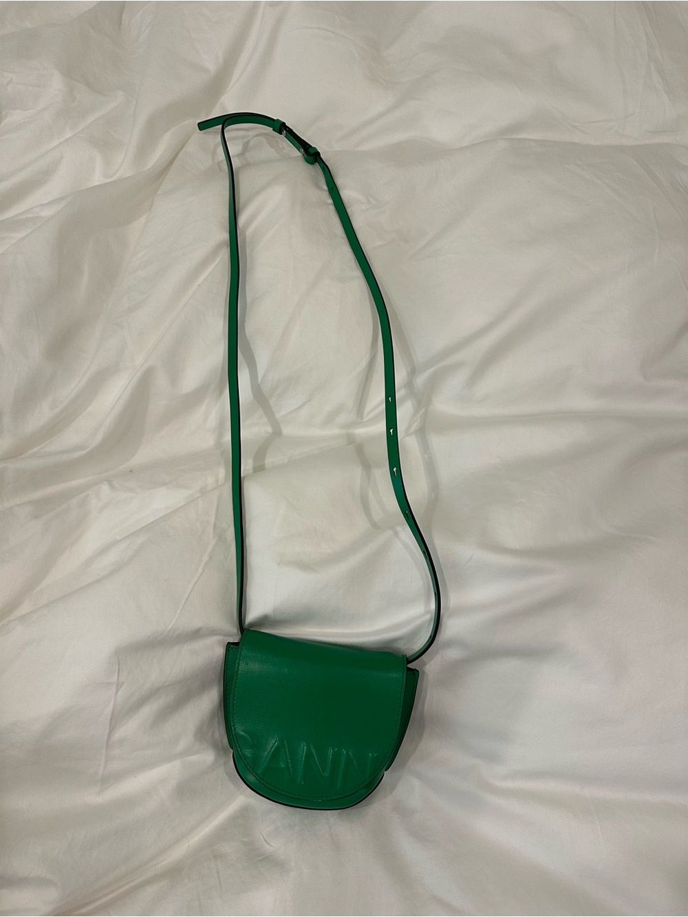 Ganni Green Leather Crossbody Bag